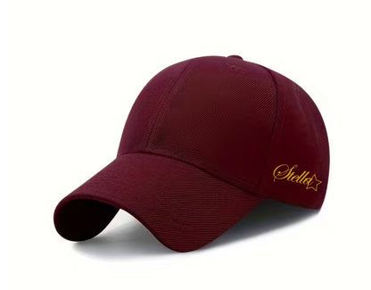 Cappellino Baseball "Stella" – Bordeaux con Ricamo Oro