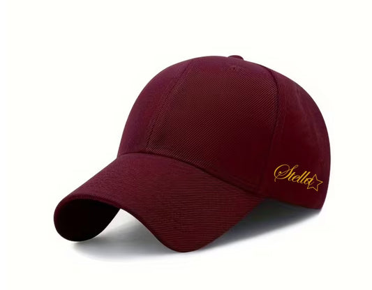 Cappellino Baseball "Stella" – Bordeaux con Ricamo Oro